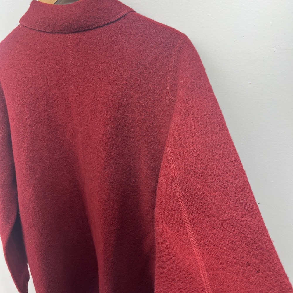 Vintage Charter Club Collared Cardigan Womens Petite Med Red Button Up 100% Wool - Picture 14 of 15